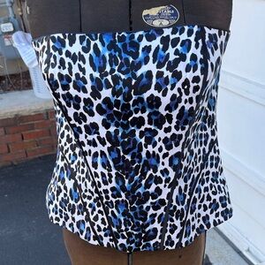 Leopard Print Strapless Top